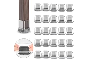 RCHYFEED 24 pezzi Coprigambe per Sedia in Silicone con Feltro, Proteggi Gambe per Mobili 28-34mm, Elastiche Protezione per Gambe Delle Sedie per Antigraffio, Feltrini per Sedie Chair Leg Protectors