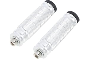 F FIERCE CYCLE 1 Pair 6mm Motorcycle Rearsets Rear Set Footpegs Silver Tone