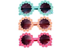 ‎KGDUYC KGDUYC 3 PCS Partybrille Rund, Retro Brille Blumenform, Hippie-Sonnenbrille