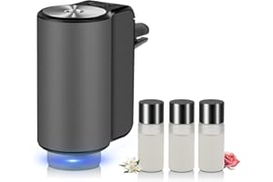 Kwak's Auto Diffuser Lufterfrischer, Smart Auto Lufterfrischer mit 3 Flaschen Parfüms, Wiederaufladbare 3 Ebenen des justierbaren Lufterfrischers für Auto (Coco-1)