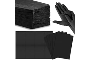 PRITOK Dental lätzchen: 50 Stück Wasserdichte Tattoo-Lätzchen mit 10 Paar Handschuhe, 3 Lagige Wasserdichte Tattoo Lätzchen