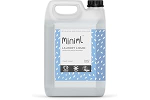 Miniml Eco Laundry Liquid Washing Detergent 5L Refill - Natural Non Bio Fresh Linen Scented Clothes and Fabric Softener for Machine or Delicate Hand Cleaning - 100% Vegan & Cruelty Free (165 Washes)