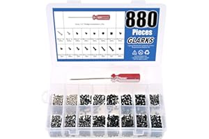 Glarks 880pcs Laptop Notebook Computer Screw Replacement Repair Kit for Lenovo Dell Toshiba Sony Samsung HP Gateway (Extra: Phillips Screwdriver)