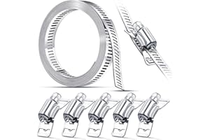 LONELY HIGH HEELS Duże klipsy jubileuszowe, klipsy do węża ze stali nierdzewnej, regulowane zaciski kanałowe z 5 elementami mocującymi, zaciski do węży do rur intercoolerów, chłodnicy hydraulicznej, samochodowej (2 m)
