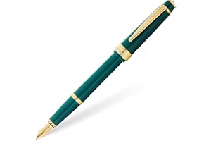 Cross Bailey Light XF Pióro wieczne, zielony lakier ze złotymi okuciami, pudełko prezentowe