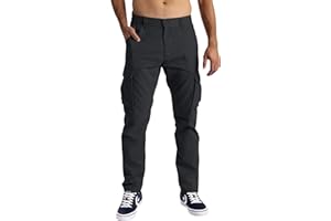 BLAUERHAFEN Herren Cargo Hose 6 Taschen 100% Baumwolle Freizeithose Loose Fit Arbeitshose