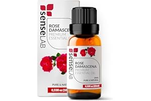 SenseLAB olejek eteryczny z róży damasceńskiej, 100% czysty, naturalny olejek terapeutyczny do dyfuzora aromaterapii, odprężający i uspokajający olejek (10 ml)