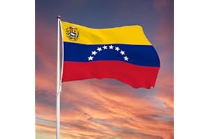 BIGTREE 3x5 Foot Venezuela Flag Brightly Coloured Venezuela National Flags Celebration Parade Party Supplies Patio Decoration Holiday Garden Flag 150x90cm