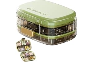 deegbbyi Pastillero Semanal, con 10 Compartimentos, Pastillero Portátil, Organizador de Pastillas Semanales, Pastillas de Viaje, Dosificador de Comprimidos, para Viajes y Uso Diario