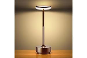 Hapfish lampe de table sans fil a batterie rechargeable, 5000mAh lumiere bureau LED tactile puissante pile usb, 3 températures de couleur, pour chevet, camping, restaurant, interieur/exterieur, IP54