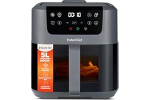 ‎INSTANT POT Instant Pot Vortex Compact Trüffel Grau Heißluftfritteuse 5 l Korb, Familiengröße, 4 in 1 – Heißluftfrittieren, Trocknen, Backen, Aufwärmen, Antihaftbeschichtung, leicht zu reinigen, spülmaschinenfest