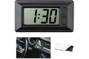 SMCEHEYA Digital Clock for Dashboard - Easy to Read Time & Date, Portable with Adhesive Pad
