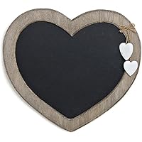 TEMPELWELT Landhaus Memotafel in Herzform zur Kreide Beschriftung, 30cm x 27cm Küchentafel Kreidetafel Herz