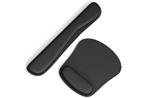 Mauspad mit Gelkissen - Ergonomisches Tastaturpad und Mousepad mit Handgelenkauflage für Tastatur und Maus - Rutschfest und Wasserfest - Memory Foam Handballenauflage für Laptop und PC - GOMIN