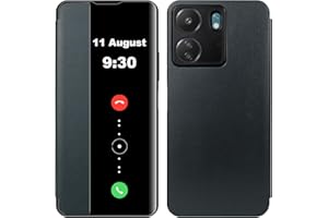 Lemxiee Funda para Xiaomi Poco C65/Redmi 13C Cover,Funda abatible de Cuero PU,Funda con Ventana para PC,Silicona Case para Xiaomi Poco C65/Redmi 13C Funda