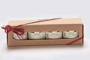 Miele Biologico Italiano non Pastorizzato Confezione Regalo di Cartone 4 Migon | Apicoltura Colle Salera (Acacia-Eucalipto-Melata di B.-Castagno)