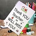 Peachy Antics Teacher Cards, Thank You Teacher We Will Miss You, Teaching Assistant Card Teacher Leaving Card Pupil Leaving Card, School Card Teacher PC62