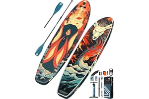 ANYFAST Stand up Paddle-Board-Wide-Gonfiabile-Pesca-Paddleboard - 335x88 Ultra Stabile Wide SUP, pompa, porta macchina fotografica, guinzaglio, zaino, accessori, giovani/adulti