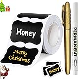 Balkboard Labels, Blackboard Labels, Blackboard Sticker Kit with 2 Chalk Pens, Waterproof Chalk Board Stickers for Kitchens S