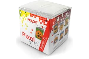 Pracht Creatives Hobby P90046-63501 Zestaw do zabawy 25 dla dzieci, prosty system wtykowy z małymi kamieniami z bioplastu do zaprojektowania 6 breloków (medalionów), bez prasowania i klejenia