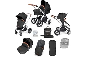 Ickle Bubba Stomp Luxe 2-in-1 Pushchair - Silver/Midnight/Tan