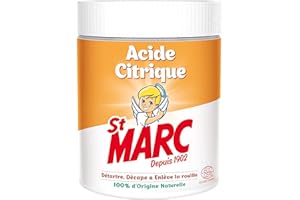 St Marc Acide Citrique Nettoyant menager 100% d'Origine Naturelle 500 g - Détartre, Décape & Enlève la rouille