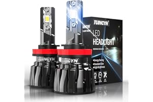 TUINCYN H8 H11 H9 LED Headlight Bulb, 400% Brightness Adjustable Beam 80W 16000LM 6000K Headlight Conversion Kit Halogen/HID Replacement, 1,3000RPM Cooling Fan, IP65 Waterproof, 2PCS(H11/H8/H9)