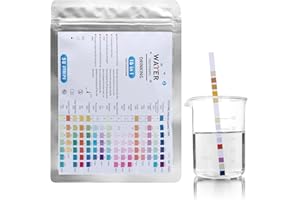 RUNYU 16in1 Trinkwasser Teststreifen Wasserhärte 50 Stück Wassertester Trinkwasser, Einfache Überprüfung der Wasserqualität, Wasserteststreifen mit Härte, Blei, Eisen, Kupfer