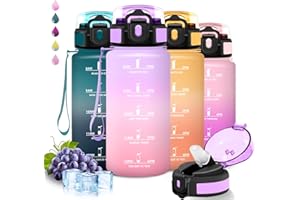 GRSTA Borraccia, 500ml Borraccia Bambini, Borracce con Cannuccia, Senza Perdite, Bottiglia Motivazionale, Facile da Pulire, Water Bottle Con Slogan Motivazionale, per Scuole, Campeggio, Viaggio, Ciclismo