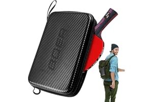 Maodom Hard Table Tennis Case - Hard Table Tennis Racket Case - Table Tennis Paddle Bat Carry Bag for 2 Rackets Racquets and 3 or 7 Balls