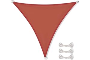 CelinaSun Voile d'ombrage Pare-Soleil Jardin Balcon Polyester PES hydrophobe Triangle 3 x 3 x 3 m Terre Cuite