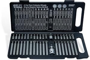 CCLIFE 40pcs Juego de tuercas Torx XZN Juego de vasos hexagonales internos multidientes y juego de puntas T20-T55 M5-M12 H4-H12 CRV