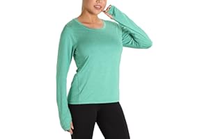 icyzone Camiseta de Fitness Deportiva de Manga Larga para Mujer