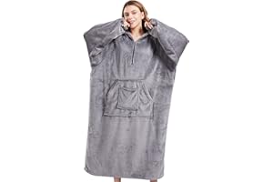 Genfien Sudadera con Capucha de Gran Tamaño, Súper Suave, Cálida, Cómoda, con Capucha, Talla única, para Mujeres, Niñas, Hombres, Amigos, Azul Marino, Talla única