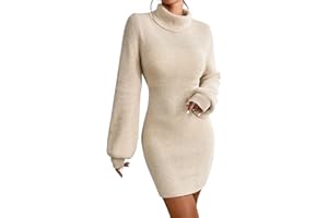 JUOIANTANG Strickkleid Damen Herbst Pullover Damen Lang Hüftkleid Für Frauen XS-XXL