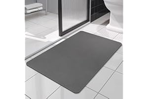 SOLIC Alfombra de baño, diatomeas Alfombra de baño Super Absorbente, Secado rápido Alfombra de Ducha Antideslizante, Absorbente Fabricada en Microfibra (Gris Oscuro, 43x80cm)