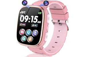 SEPDEK Smartwatch Kinder, Telefon Uhr Kinder Smartwatch mit Schrittzähler, Hörbücher, Spiel, Aufkleber-Kamera, Kids Smart Watch Touchscreen SOS, Kinderuhr Geschenk für Jungen Mädchen 4-12 Jahren(Rosa)