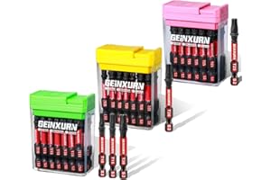 Geinxurn Torx Schlagfeste Schraubendreher Bits Set, 45 Stücke 50mm Magnetisch (T10/T15/T20/T25/T30) S2 Stahl Multi Treiber Bits mit Lagerung Bunte Box