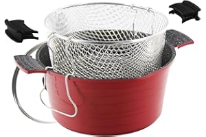 ROSSETTO Friteuse/Faitout Evolution 2 en 1 avec Panier Friteuse + Couvercle Verre - 24cm