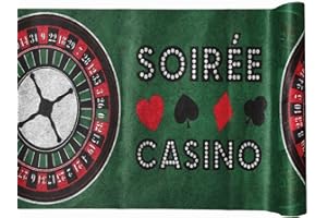 SANTEX Tischband Tischläufer Casino Themenparty Karten Poker Party Deko