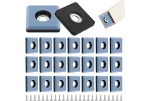 YAOSHENGUP 24 Pcs Furniture Glides, Teflon Furniture Sliders, Furniture Sliders for Carpet, Furniture Sliders Teflon Easy Moving Pads Square with Nail Feet Protector for Carpet, Tiled, Hardwood Floor