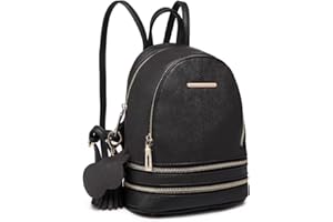 Miss Lulu Zaino Daypack da donna, borsa a tracolla, in pelle PU, impermeabile, zaino per la scuola, piccolo portafoglio