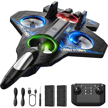 Avion RC F22 JONRRYIN 2,4 GHz – Chasseur Télécommandé En Mousse Pour Débutants, Adultes Et Enfants, Avec LED Et Vol De Nuit