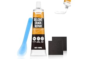 AllisWay Kit Vetroresina, Gelcoat Bianco Nautica, Riparazione del Gelcoat per Barche, Ripara Rapidamente Crepe, Fori e Graffi sullo Scafo, può Essere Carteggiato Dopo L'indurimento, Bianco, 100 ml