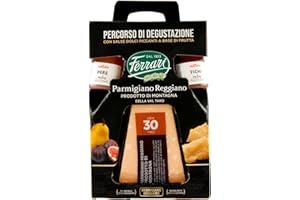 ITALIAN GOURMET E.R. idee regalo-Parmigiano Reggiano di Montagna 30 mesi con salse dolci piccanti a base di frutta