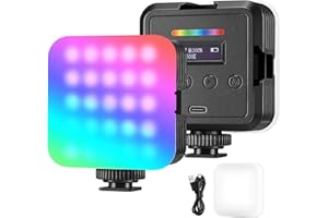 NEEWER Magnetyczne światło wideo RGB, 360° pełna kolorowa lampa z kamerą LED RGB61 z 3 zimnymi mocowaniami do butów / CRI 97+/20 trybów scenicznych / 2500K-8500K / 2000 mAh, mała lampa panelowa do