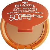 Rilastil Sun System, SPF50+ Compact Base, Bronze Tone, 10 g | SPF50+, Physical Filters, Photo-makeup, Correct, Unifies, Bronz