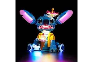 Kyglaring LED Light Kit for Lego Disney Stitch Toy Building Set, The Lighting Set Compatible With Lego 43249 Figure of Hit Movie Lilo and Stitch Fun Gift for Girls, Boys(Classic Version)