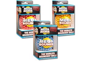 Wicked Mega Bounce XTR | Najbardziej sprężysta piłka odbijająca się na świecie | 85% współczynnik odrzuceń (losowo - niebieski/czerwony/żółty)