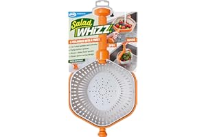 Salad WHIZZ - MYBO TV - Essoreuse à Salade et Passoire - Rince et Essore Rapidement - Idéale pour Fruits, Légumes et Salades - Design Astucieux - Facile à Ranger et à Utiliser